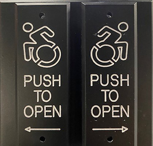 Push plate door control