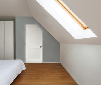 clipped corner door under eaves 
